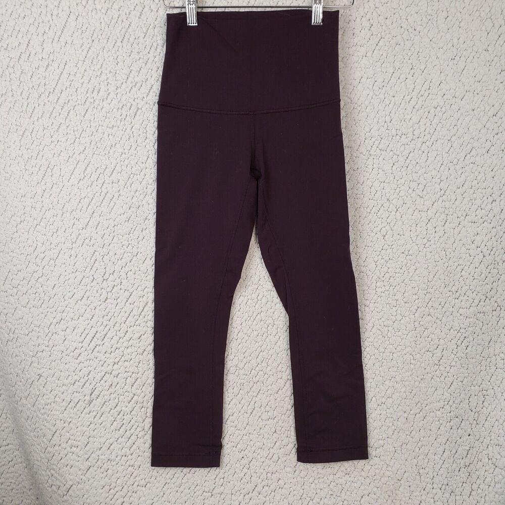 Lululemon Align Crop Leggings Womens 6 High Rise Burgundy Yoga Stretch Gym Girl